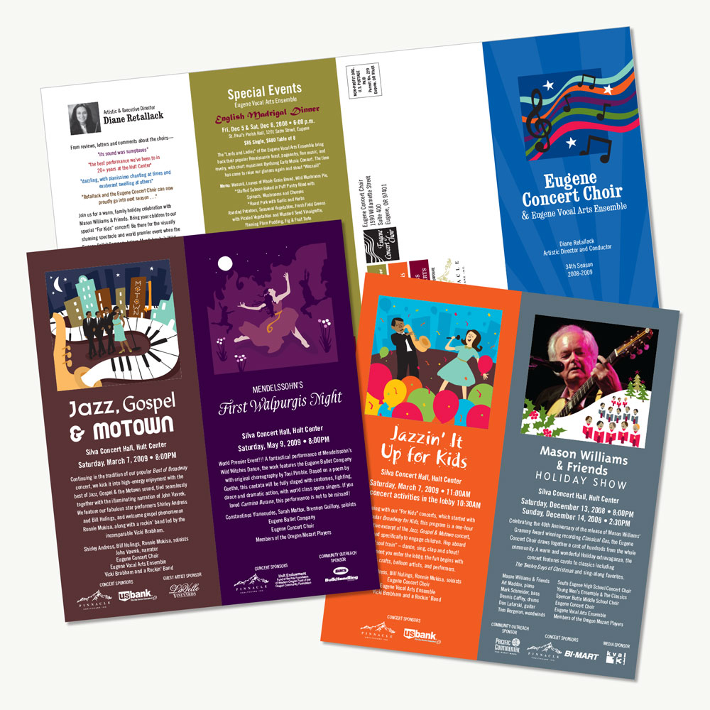 Illustrated and designed Season Brochure for the Eugene Concert Choir.